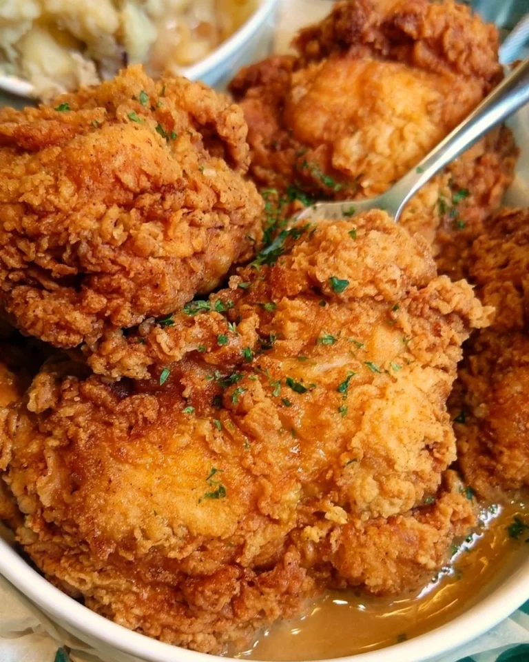 Delicious country fried chicken served with gravy and sides, showcasing Southern cuisine.